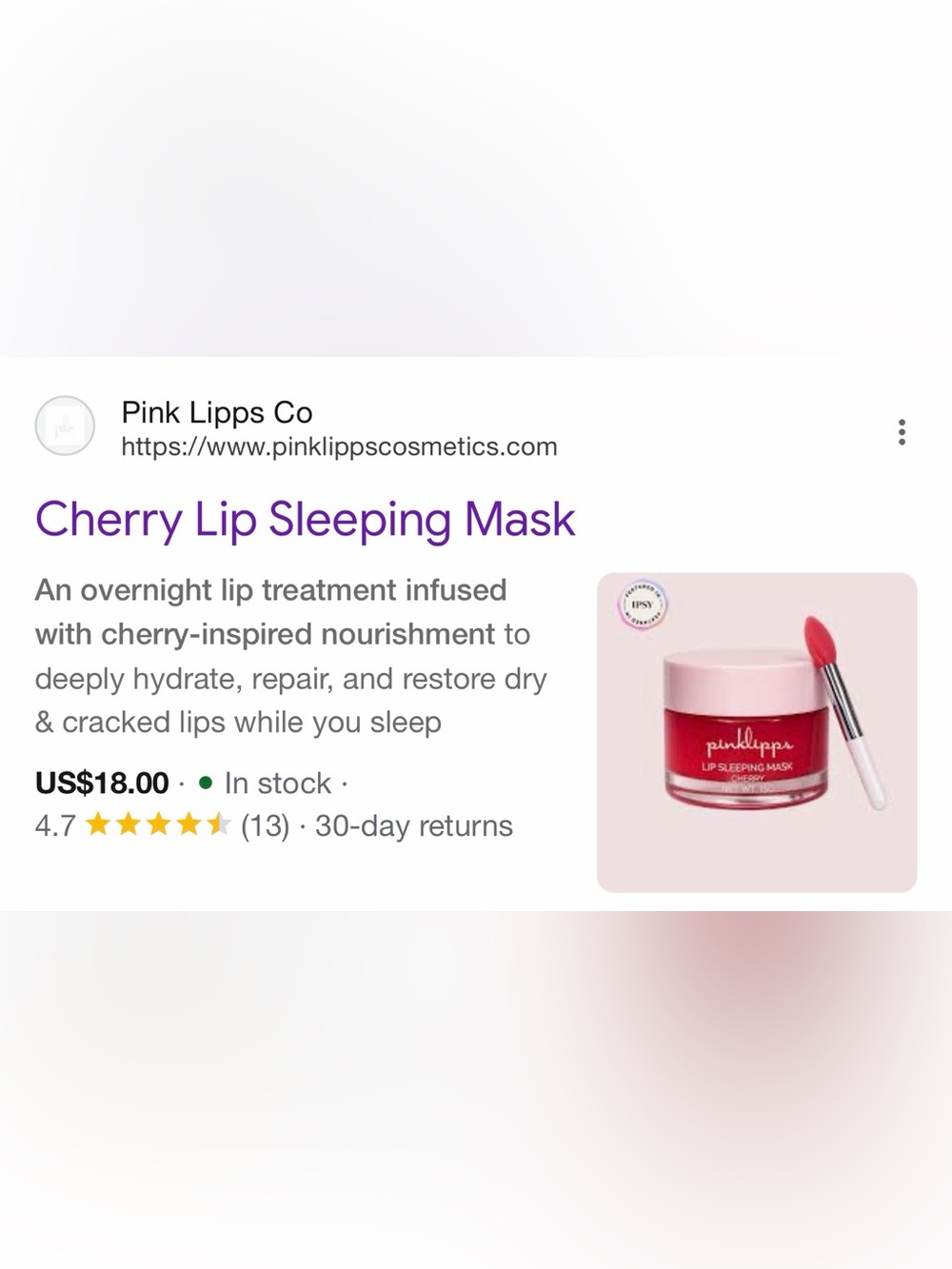 Pink Lip Sleeping Mask — Pink Cherry Overnight Treatment *TIKTOK VIRAL LIP MASK*